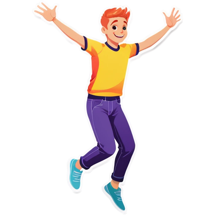 Gay boy leaping emoji