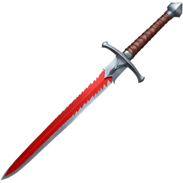 a viking blade, bastard sword, transparent background, the hilt is bound in black, the blade has a bloodgroove and a very sharp pointed tip emoji