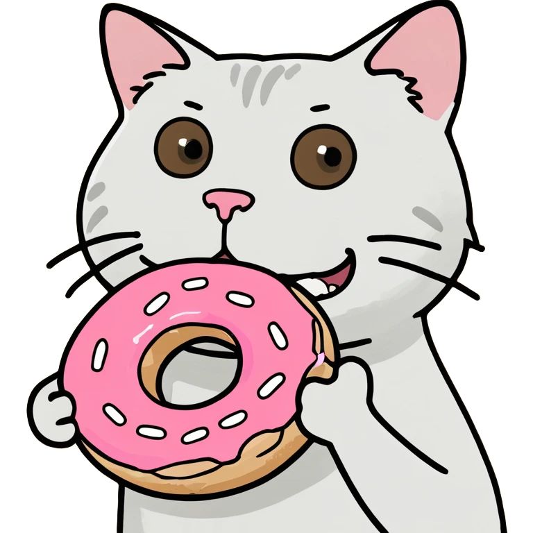 cat eating donut  emoji