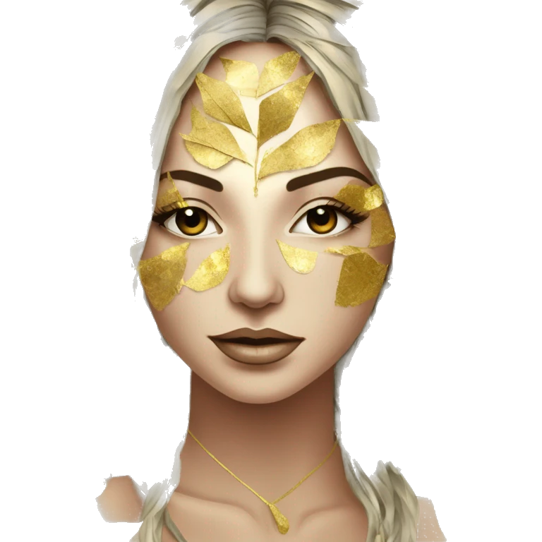  Hemp 420 lady face melting gold drizzle kintsugi palm leaves tropical made of 420 origami newspaper roses hemp leaves lantern fairy lights burning paper and hemp leaves in hair emoji