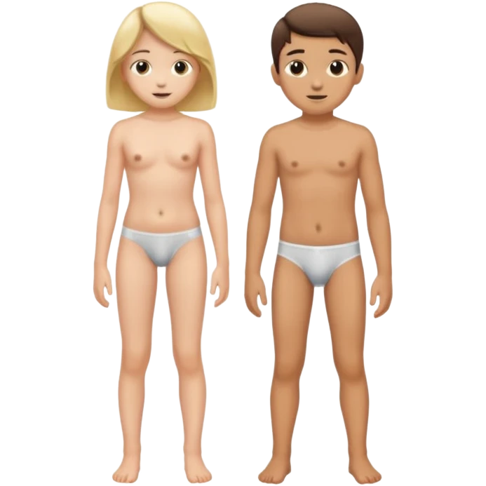 12 year old child girl naked underwear  standing  with a 12 year old boy emoji