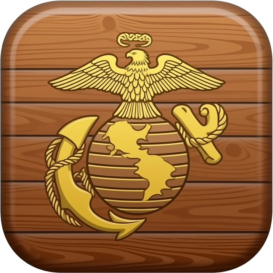 Usmc eagle gold accwnts rustic vintage western country wood emoji