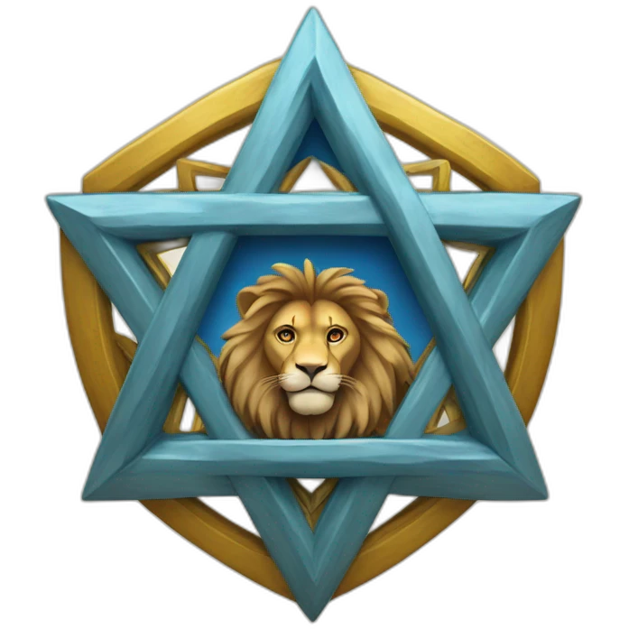 arms lion head inside a Star of David emoji