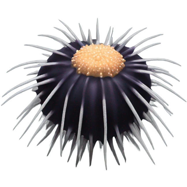 Black realistic sea urchin with long spikes emoji