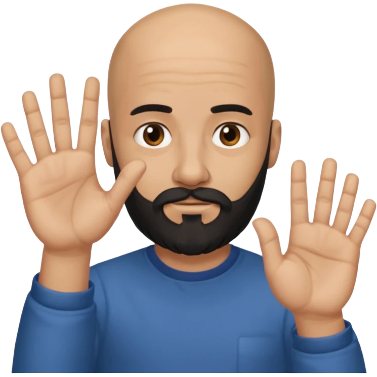A bald man with a medium length black beard doing this🖕🏼 emoji