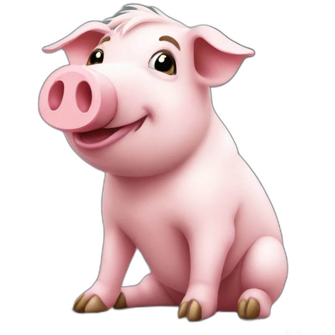 pig working on macbook pro laptop emoji