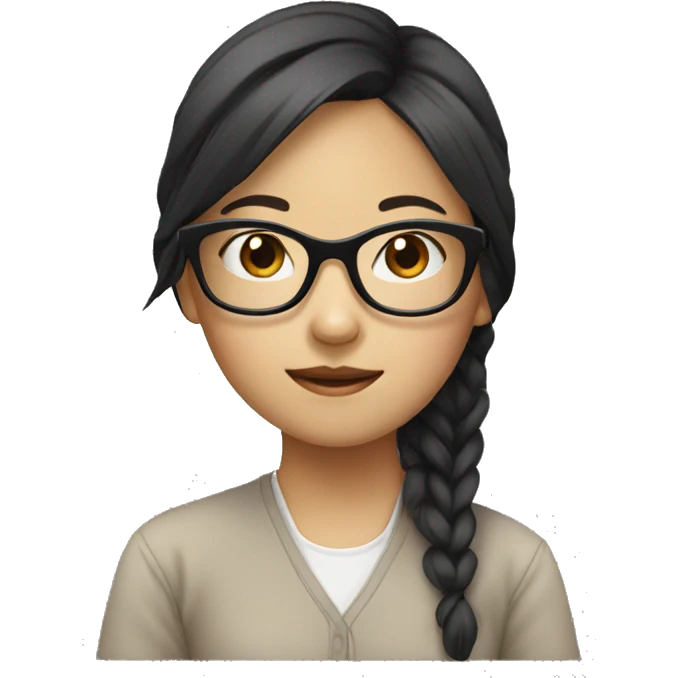 Asian girl with glasses  emoji