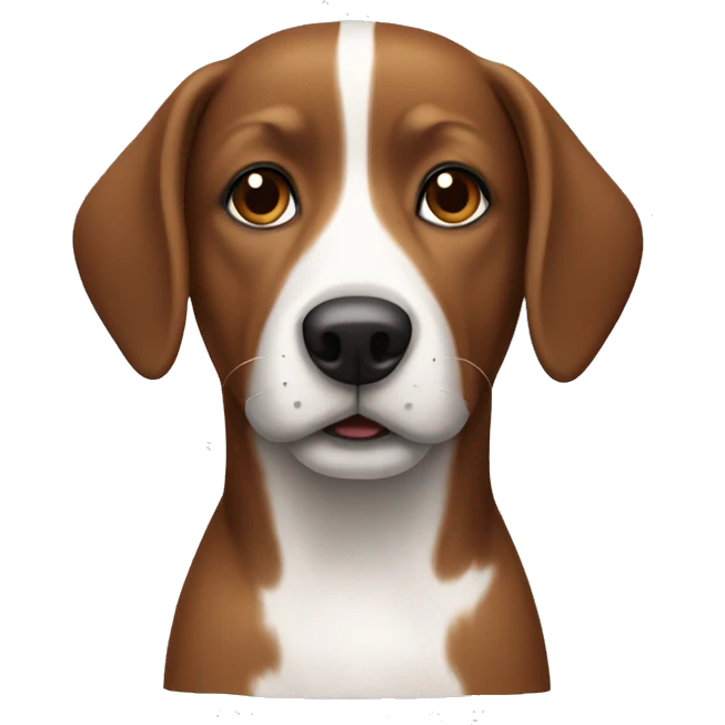 Brown and white dog emoji