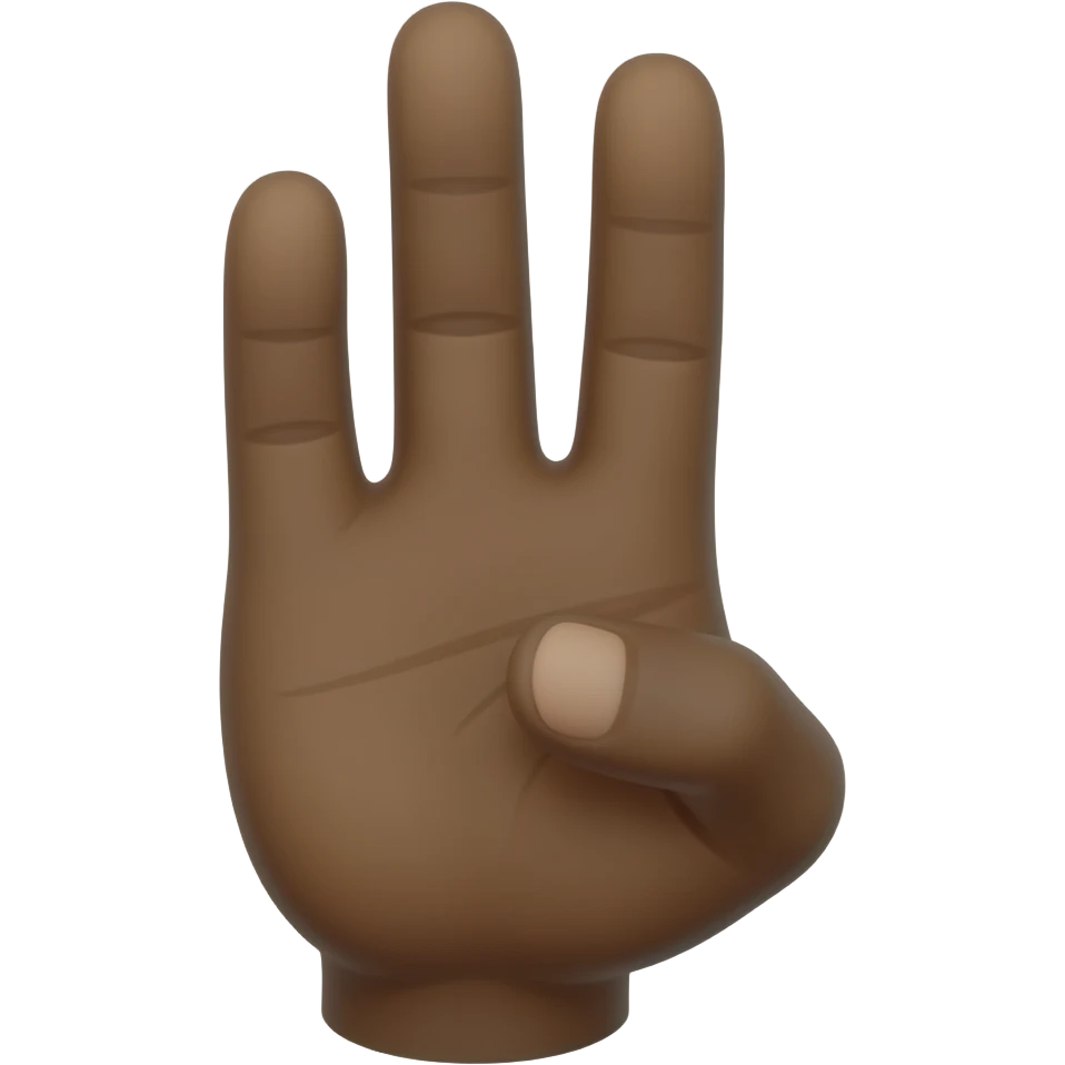 2 fingers 1 thumb black skin emoji