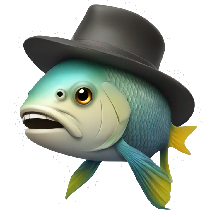 a fish with a hat  emoji