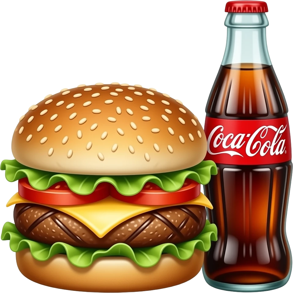 hamburguer with coke emoji
