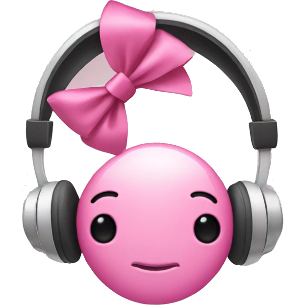 headphones with a small pink bow  emoji