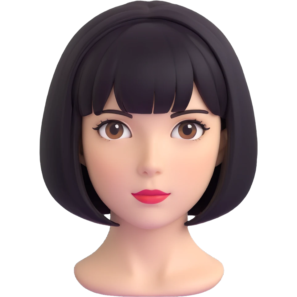 short bob haircut wig emoji