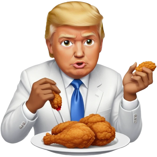 Black Donald trump eating fried chicken emoji