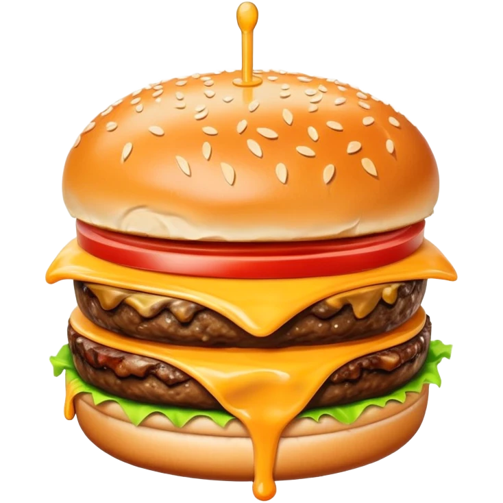 juicy hamburger with cheese emoji
