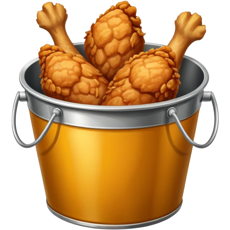 fried chicken in a silver steel bucket emoji