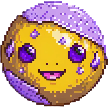 fantasy yellow planet with spots and a cute winking face emoji