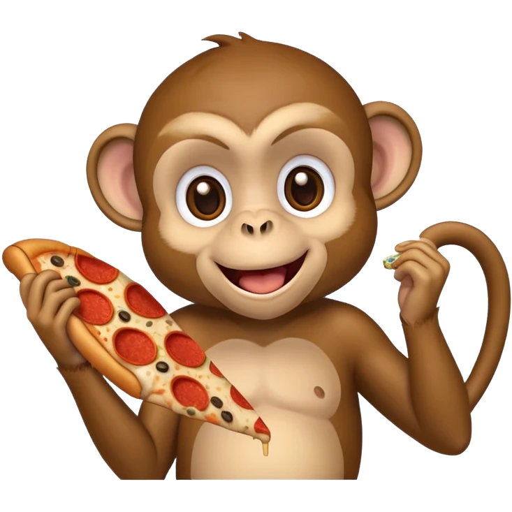Monkey eating pizza emoji