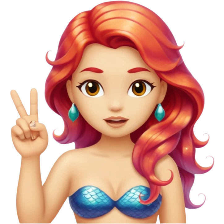 mermaid with middle finger emoji