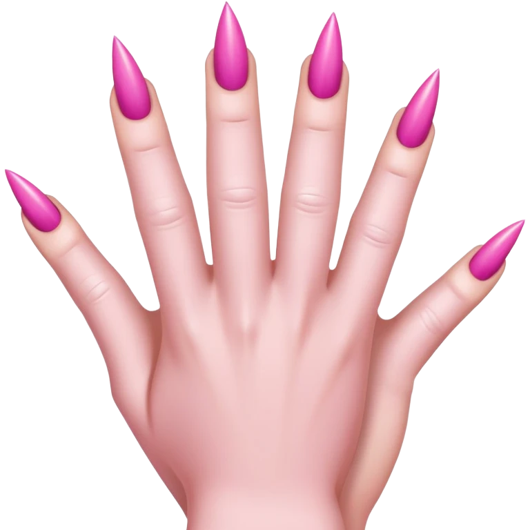 hand with 5 fingers, pink gothic nails emoji