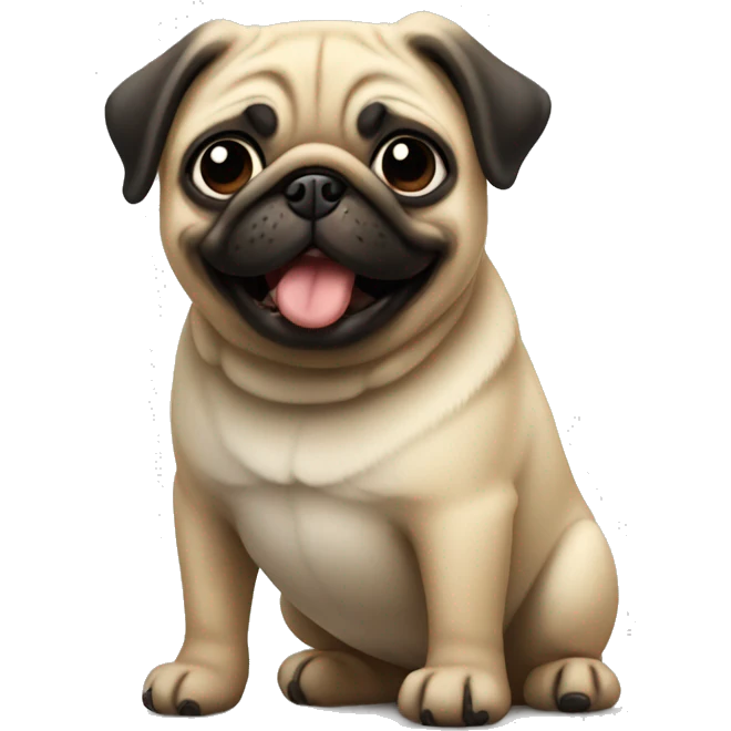 Little pug standing up emoji