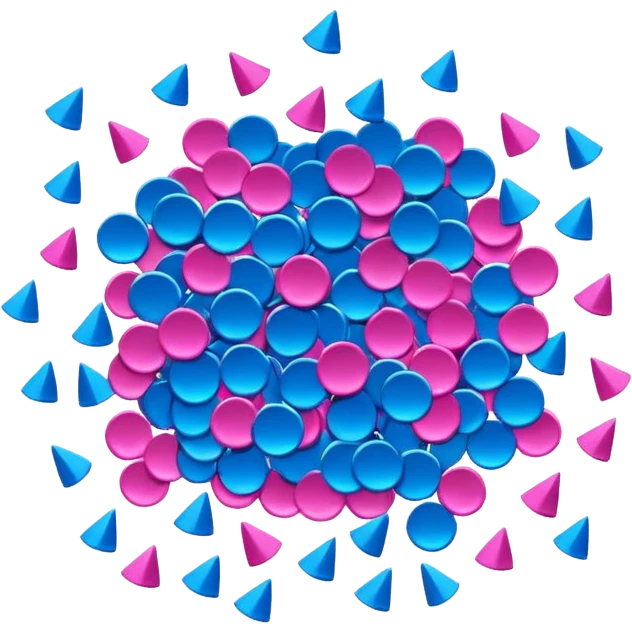 blue and pink confetti emoji