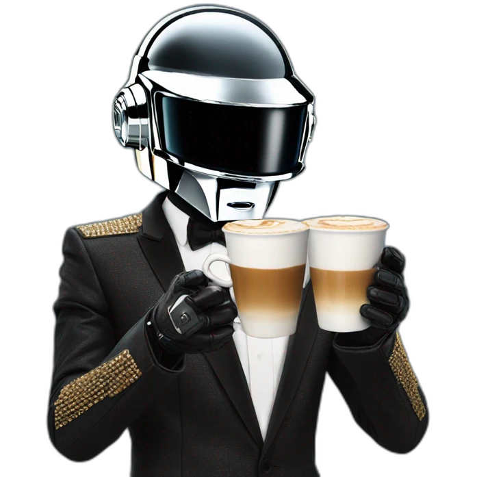 Daft punk holding cappuccino  emoji