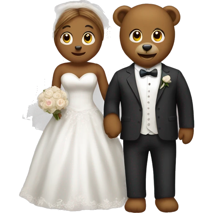teddy bear bride and groom  emoji