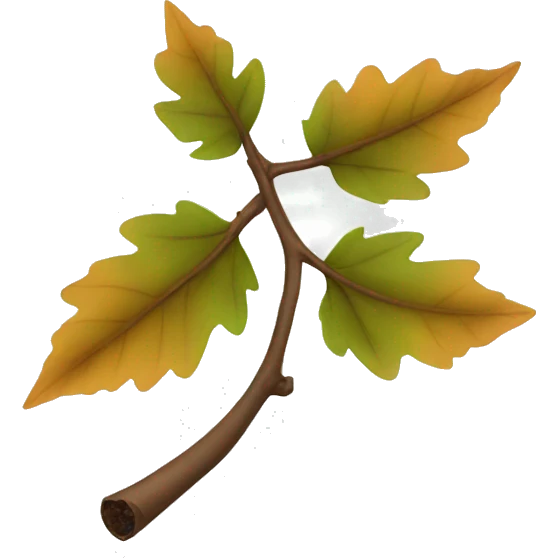 Stick with leaves emoji