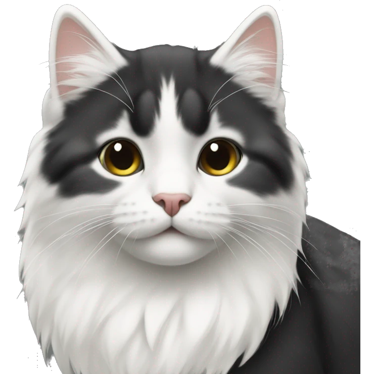 A Samojede with an Black and withe Cat  emoji