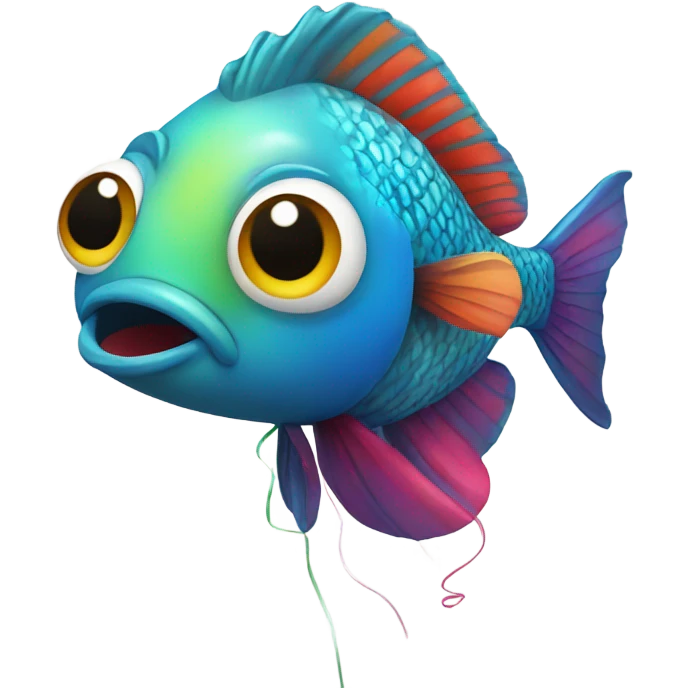 Fish with balloon emoji