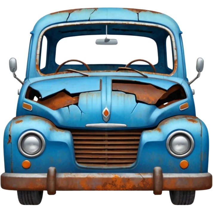 Broken Urban Vehicle blue emoji