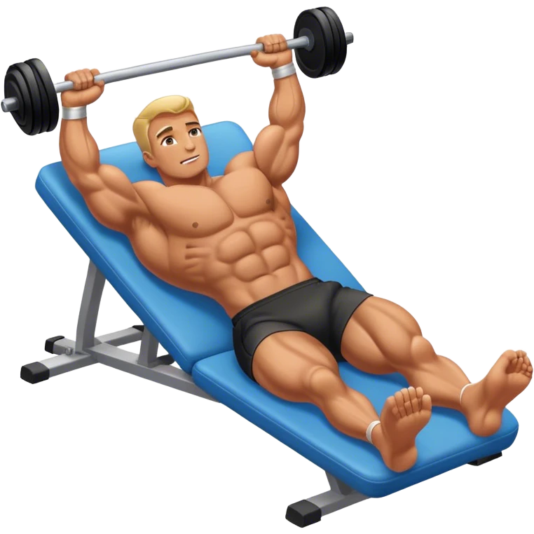 bodybuilder laying-down exercise emoji