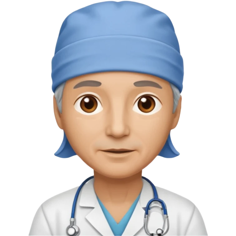 older doctor with scrub cap on emoji
