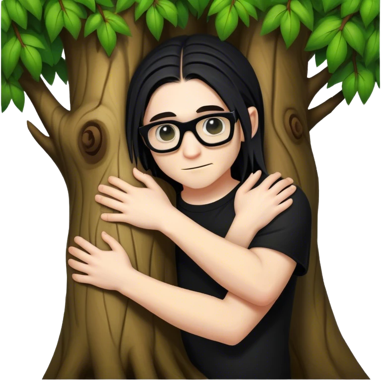 Skrillex hugging a tree emoji