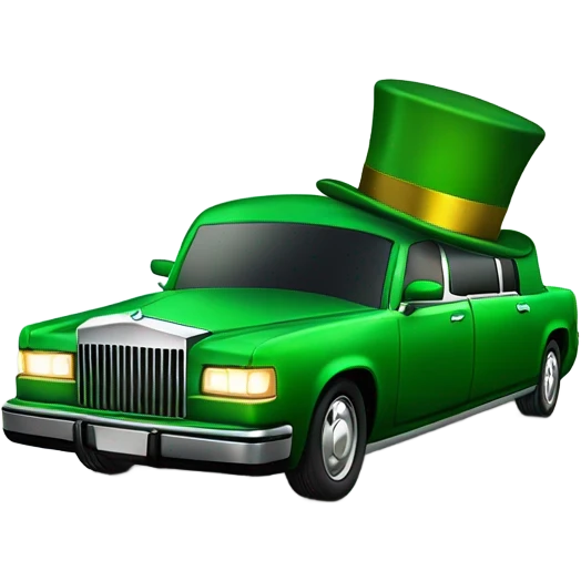 Leprechaun driving A Limo emoji