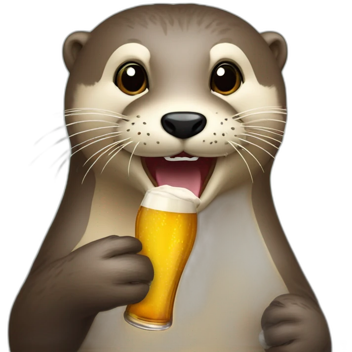 Loutre avec une bière emoji