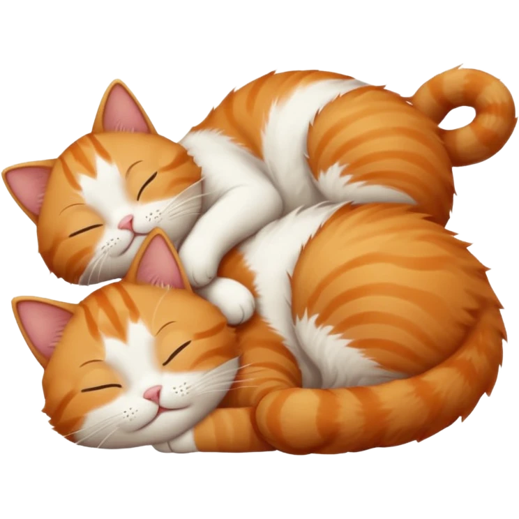ginger and white small cat eyes closed lying down upside down emoji