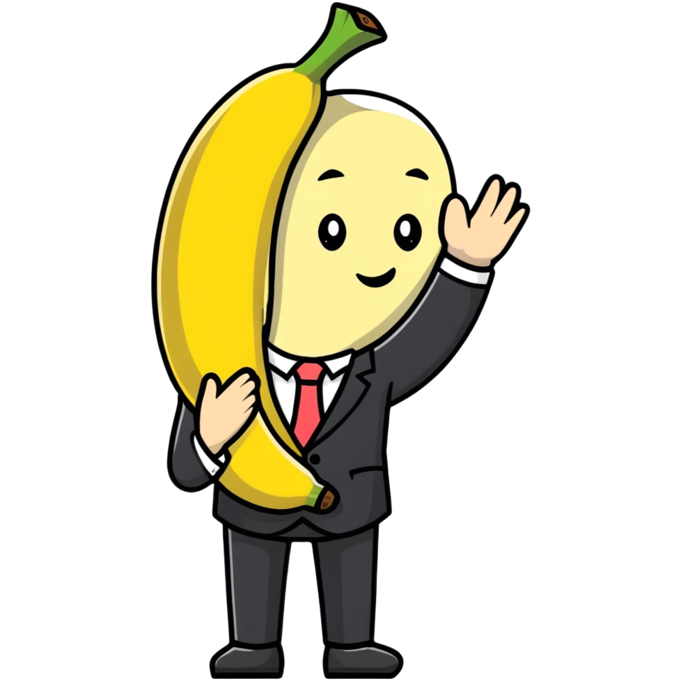 Plátano con traje emoji