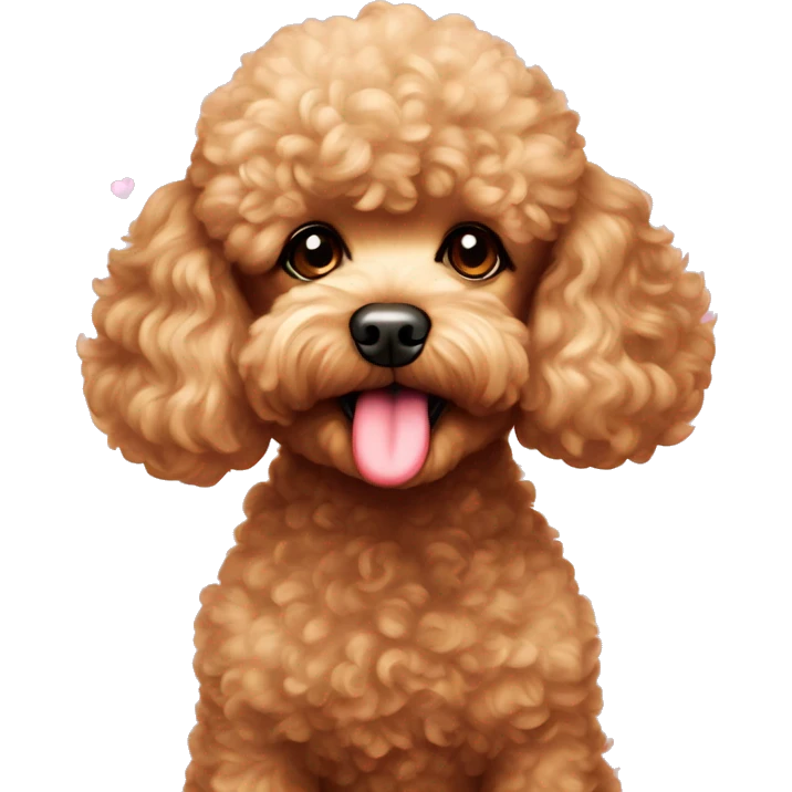 Toy poodle blowing kisses emoji