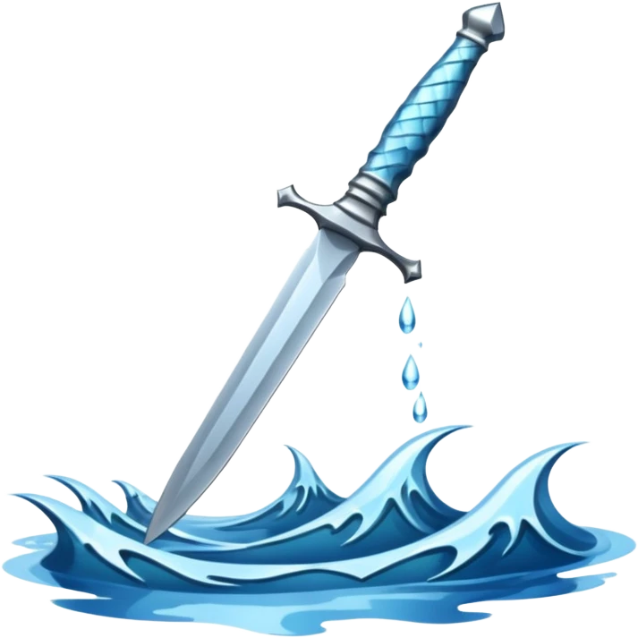 dagger which has water in the sharp part should have waves surrounded 
 emoji