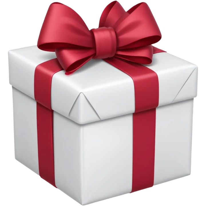 christmas gift with white color and cranberry bow emoji
