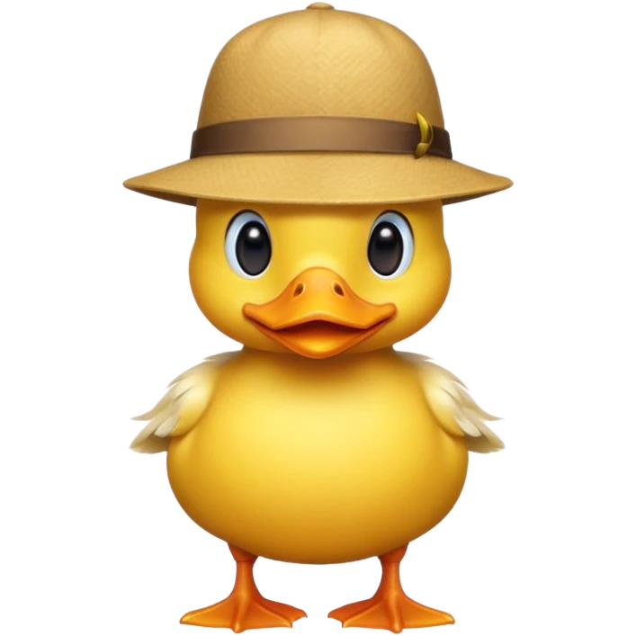 Duck wearing a hat emoji