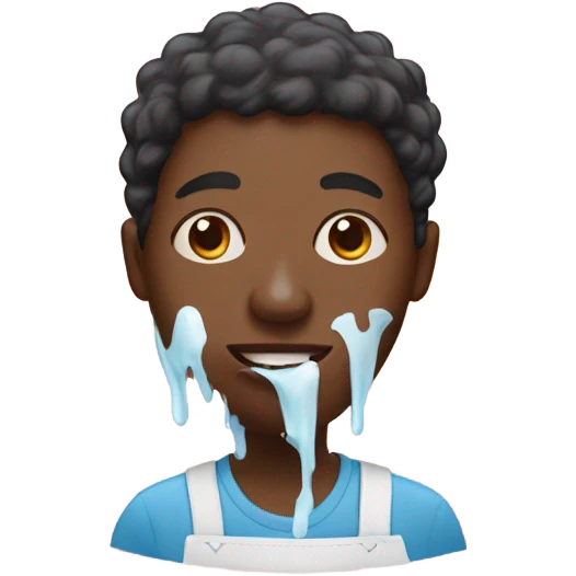 A black person with ice cream on face emoji