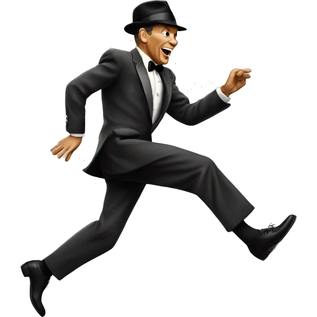 Frank Sinatra skipping away emoji