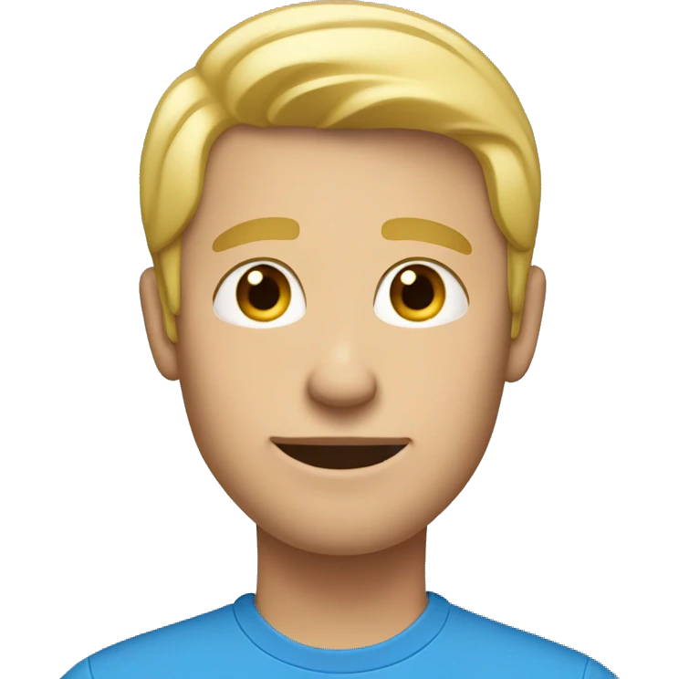 Blonde guy with blue shirt emoji