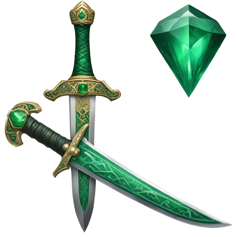 Emerald sword emoji