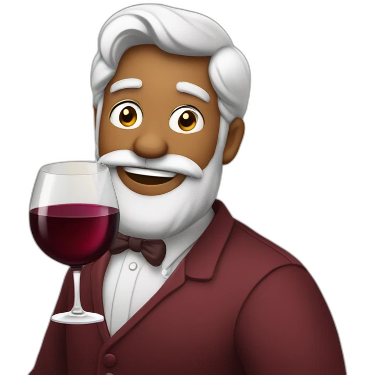wendell carvalho de barba tomando um bom vinho branco emoji