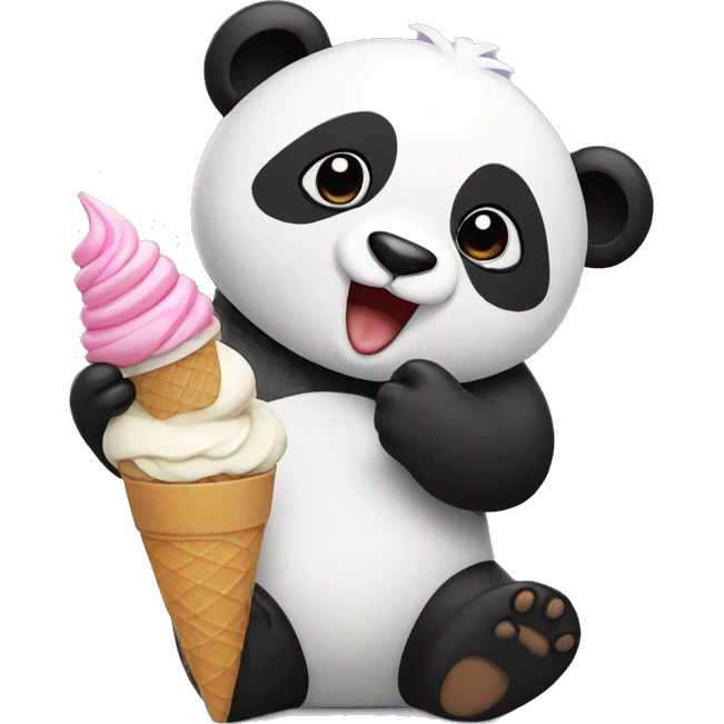 Panda eating ice cream emoji