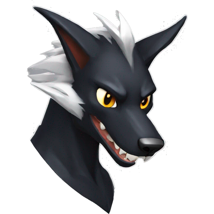 Black Cool Edgy Sergal-Houndoom-Fakémon  emoji